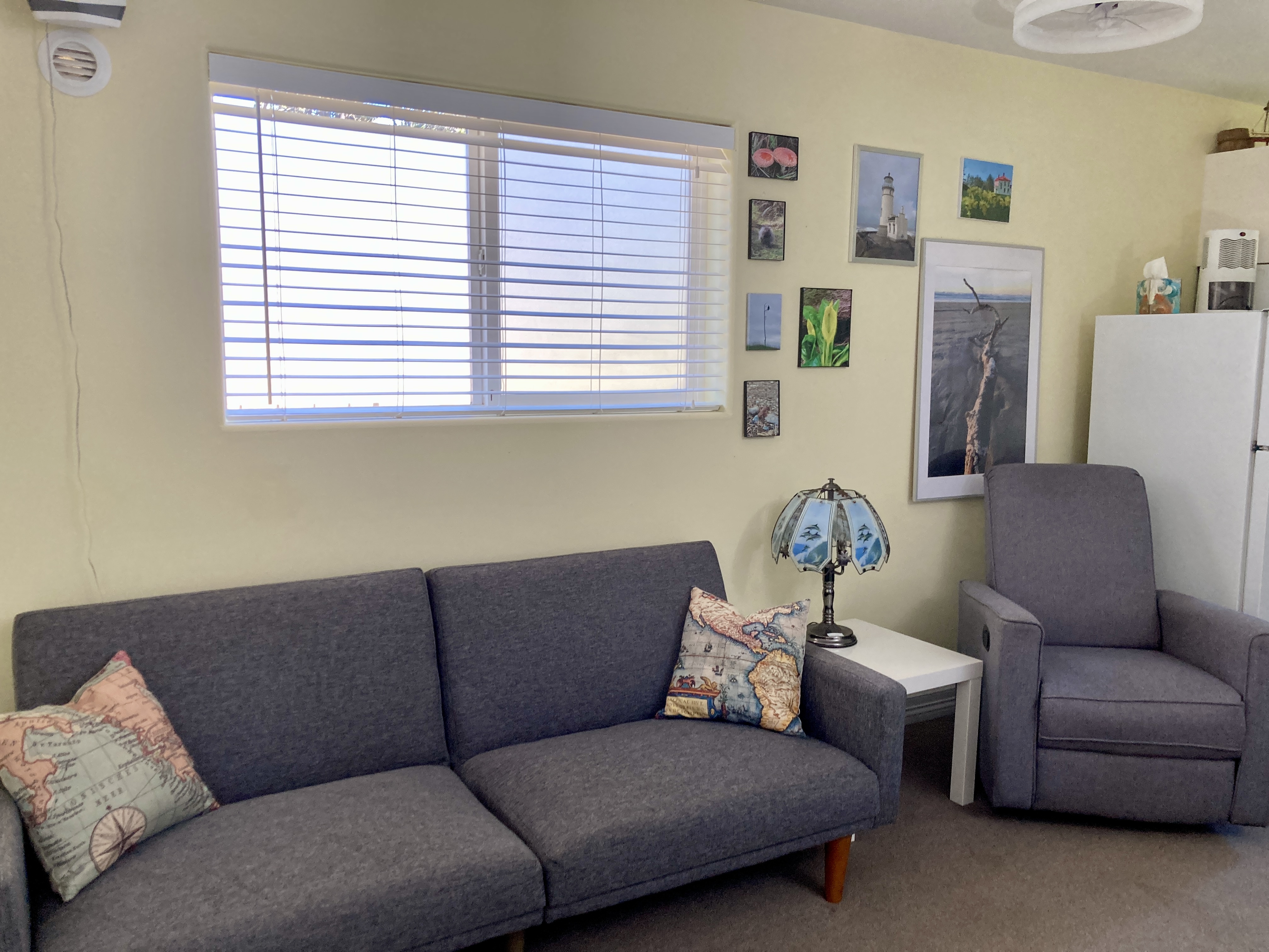 Sofa and chair in living room