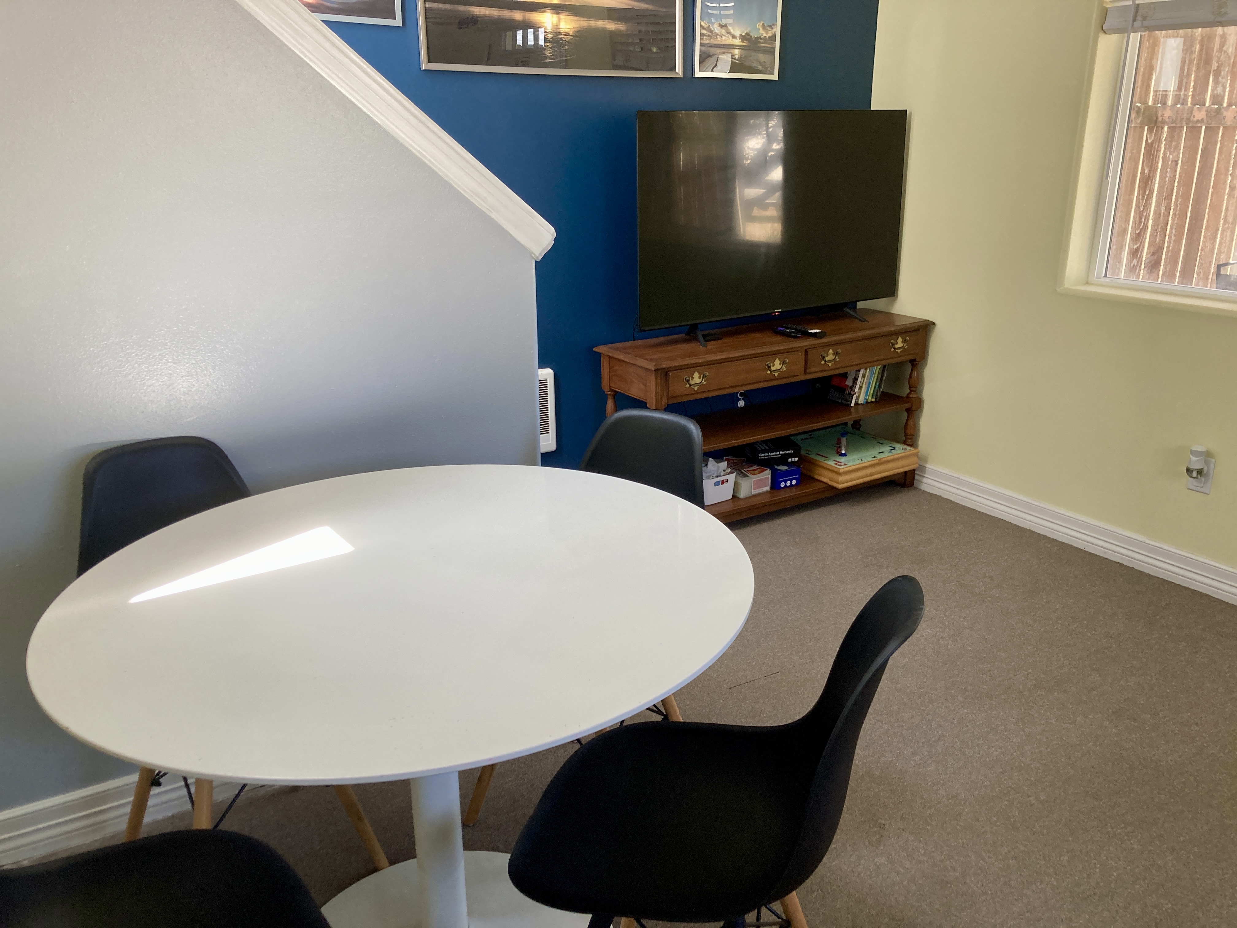 Dining table and TV